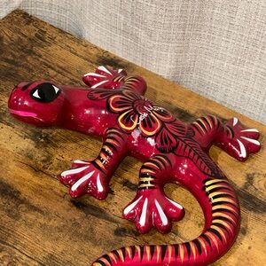 Red Decorative Lizard Figurine